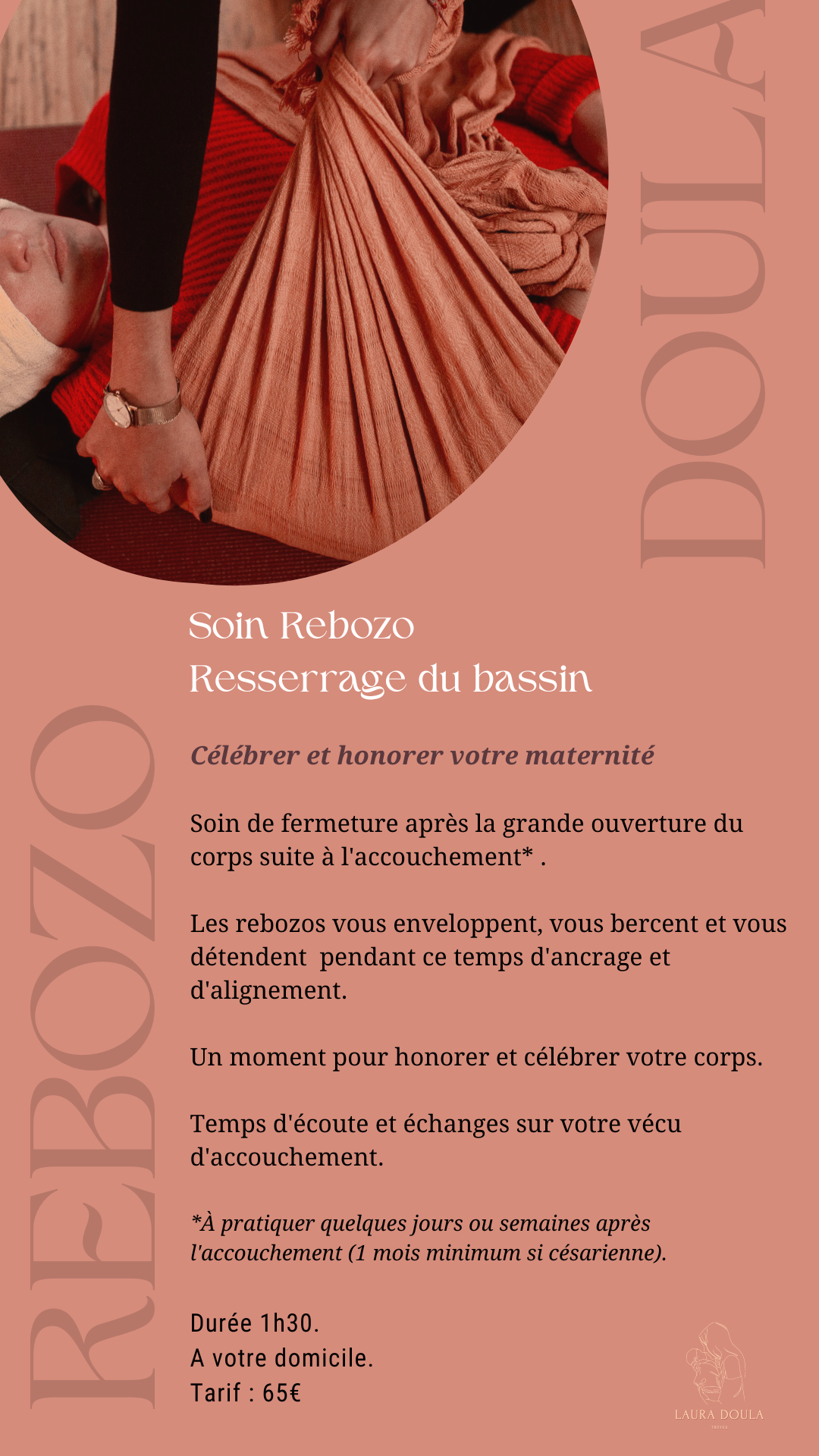 Soin rebozo. Serrage bassin.